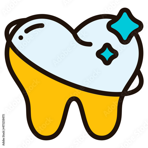 whitening filled outline icon