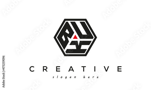 BUK creative polygon three letter logo design