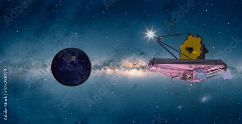 Obraz na plátně James Webb Space Telescope in Space Elements of this image furnished by NASA