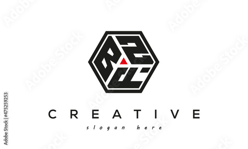 BZF creative polygon three letter logo design photo