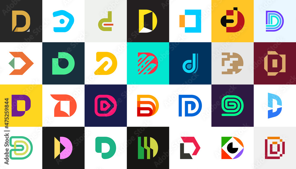 Abstract logos collection with letter D. Geometric abstract logos. Icon design Abstract logos collection with letter D. Geometric abstract logos. Icon design