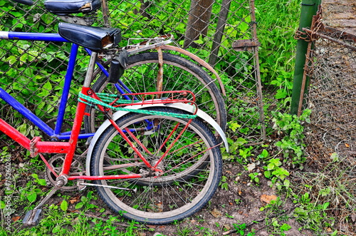 Vintage bike in a street.old bike at an old town