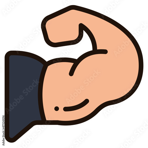 muscle filled outline icon
