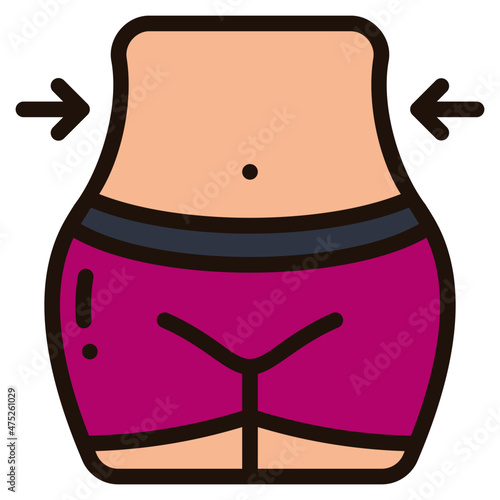 waist filled outline icon