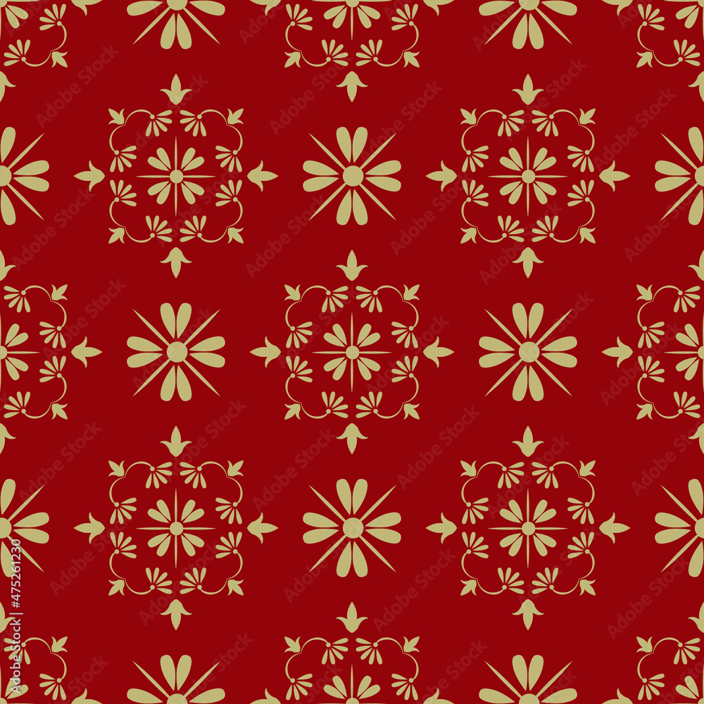 Dark red background with beautiful gold ornament Dark red background with beautiful gold ornament