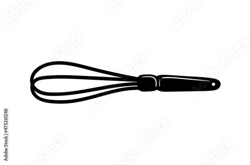 whisk for whipping hand-drawn in doodle style. simple linear illustration
