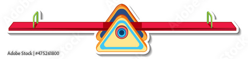Playground seesaw on white background