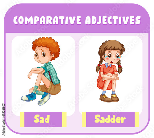 Comparative Adjectives for word sad