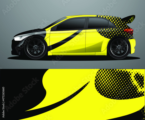 Rally car decal graphic wrap vector, abstract background