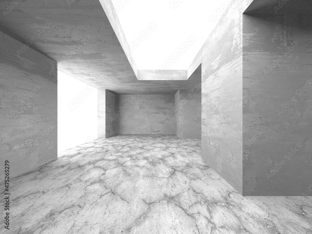 Dark Concrete Wall Architecture. Empty Room Dark Concrete Wall Architecture. Empty Room