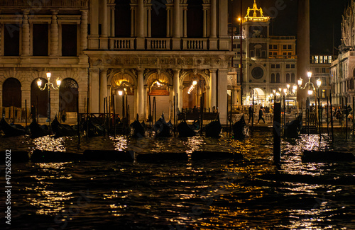 Wallpaper Mural Venice at night. San Marco & gondolas Torontodigital.ca