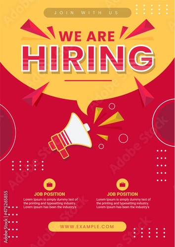 Hiring Job flyer, We are hiring Job advertisement flyer template, Vector	
