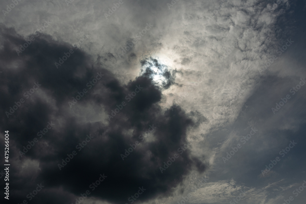 Obraz premium Abstract texture of clouds, blue sky and sun