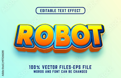 3d robot text effect. editable text effect premium vectors