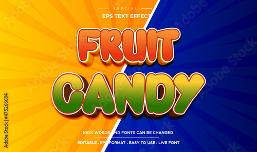 fruit candy text effect editable