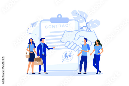 handshake, conclusion of a contract, successful partnership, cooperation flat modern design illustration