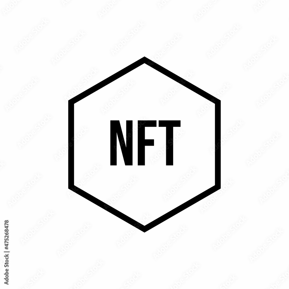 Non Fungible Token NFT Crypto Hexagonal Sign Symbol Non Fungible Token NFT Crypto Hexagonal Sign Symbol