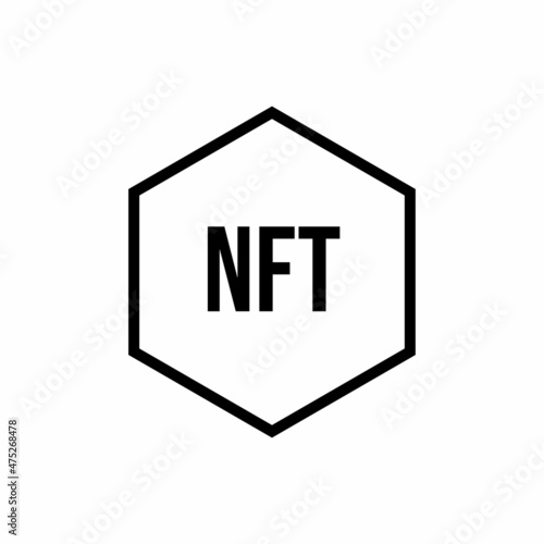 Non Fungible Token NFT Crypto Hexagonal Sign Symbol