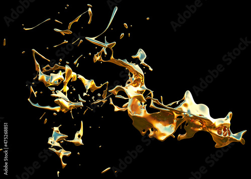 3D Gold splash