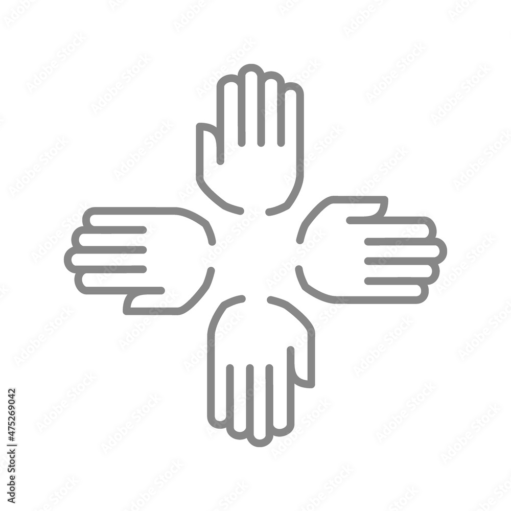 Togetherness line icon. Unity, support, partnership symbol Togetherness line icon. Unity, support, partnership symbol