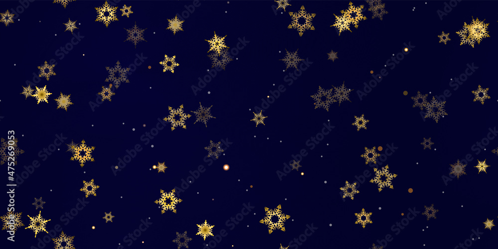 Gold Falling Snowflakes seamless pattern. Gold Falling Snowflakes seamless pattern.