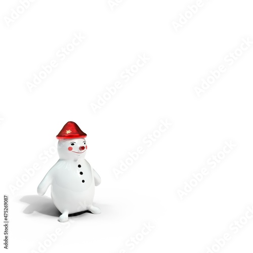 background for christmas card with snowman