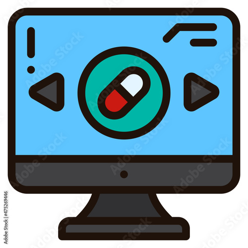 online pharmacy filled outline icon