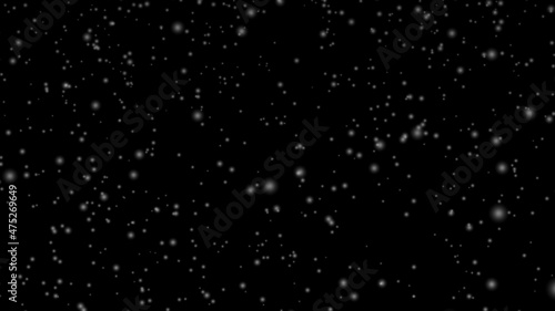 white snow on black background for edit photo. Falling realistic natural snowflakes from top to bottom, calm snow, perfect for digital composition 