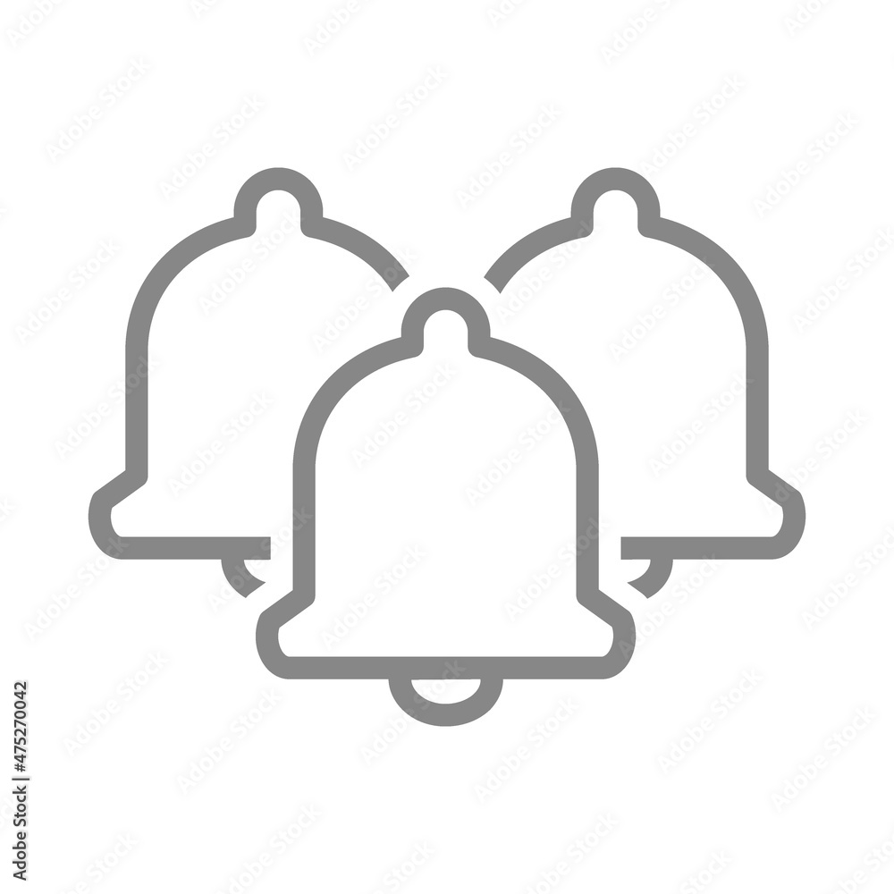 Notification bells line icon. Message bell, inbox message symbol Notification bells line icon. Message bell, inbox message symbol