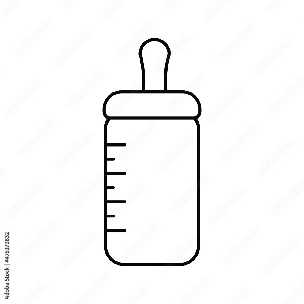 Baby bottle icon. baby bottle vector design on white backround Baby bottle icon. baby bottle vector design on white backround
