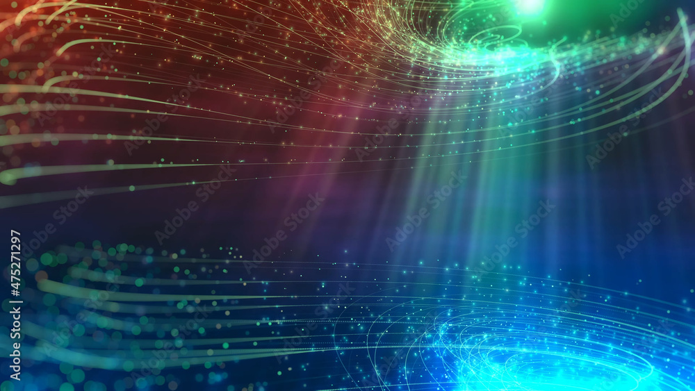 Two spirals similar to starry galaxies on a blue background with a light source in the upper right corner Two spirals similar to starry galaxies on a blue background with a light source in the upper right corner