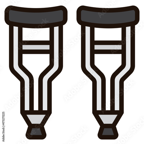 crutches filled outline icon