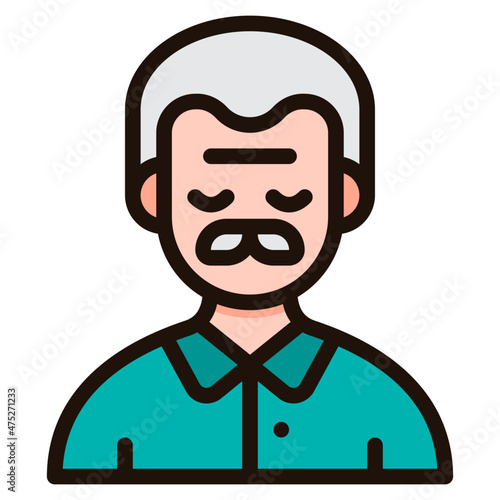 elderly filled outline icon