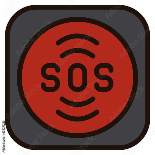 emergency button filled outline icon