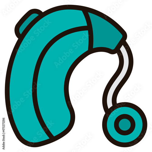hearing aid filled outline icon