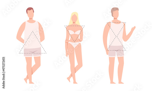 Different Human Figure and Body Shape Type Vector Set