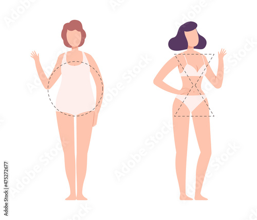 Different Human Figure and Body Shape Type Vector Set
