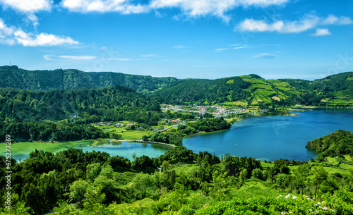 Lagoa das Sete Cidades, Lagoon of the Seven Cities, São Miguel Island, Azores, Açores, Portugal, Europe. © Iryna Shpulak