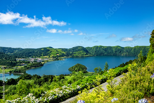 Lagoa das Sete Cidades, Lagoon of the Seven Cities, São Miguel Island, Azores, Açores, Portugal, Europe.