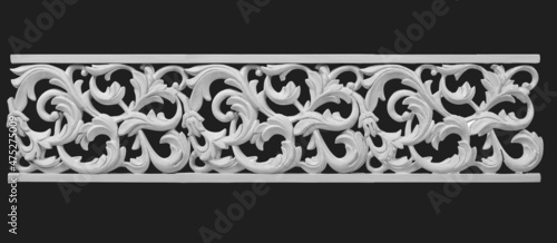 Canvas-taulu White gypsum ornaments for interior decoration