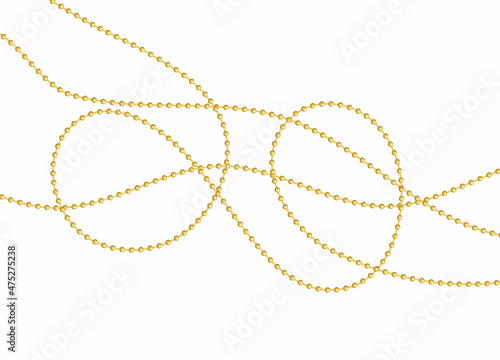 Gold chain, isolated on white background. Vector illustration.