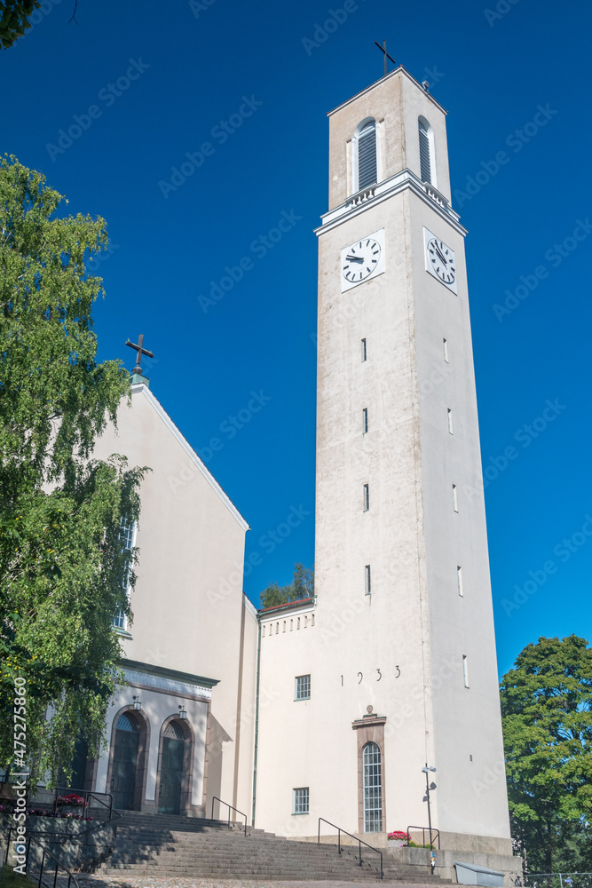 Tower of Martin's Church (Finnish: Martinkirkko) in Turku, Finland.