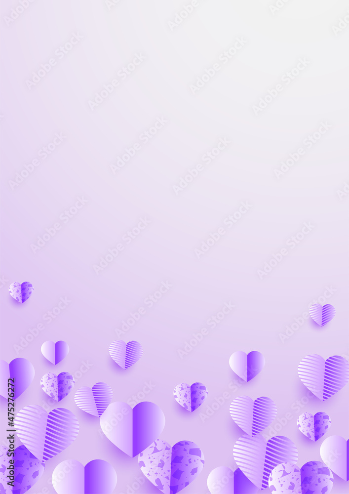 Lovely Glow purple Papercut style design background