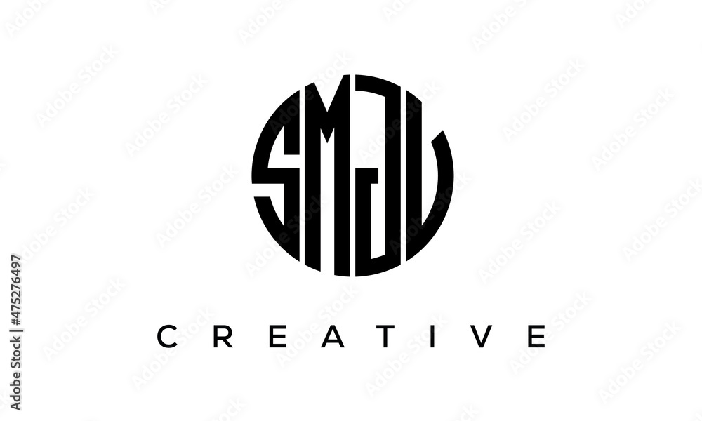 SMJV letters circle logo design vector template SMJV letters circle logo design vector template