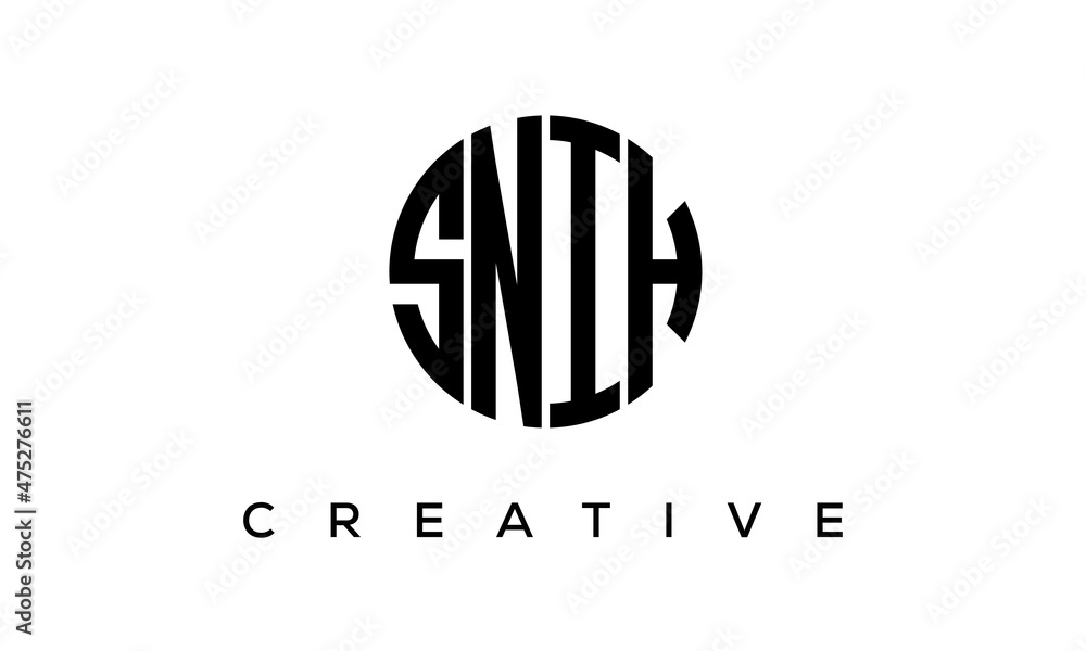 SNIH letters circle logo design vector template SNIH letters circle logo design vector template