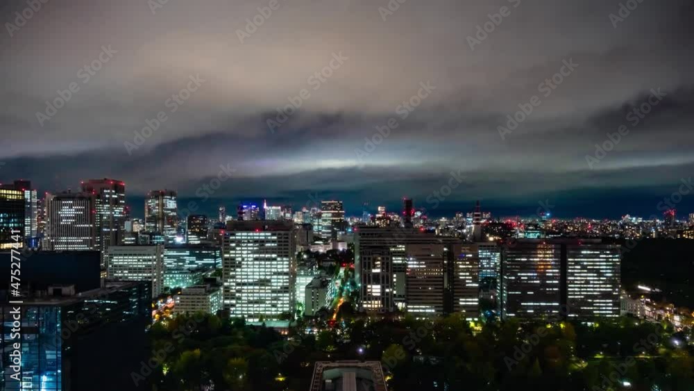 都市の夜景タイムラプス
