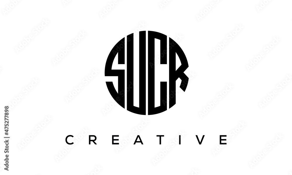 SUCR letters circle logo design vector template SUCR letters circle logo design vector template