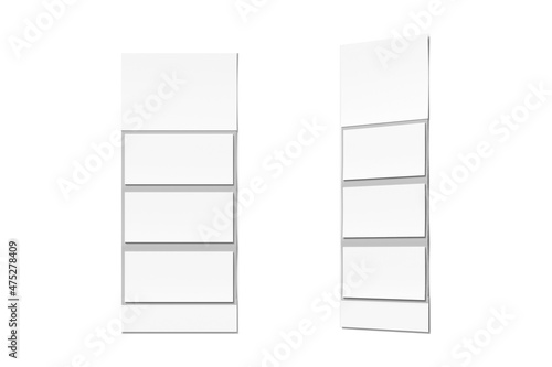 Fototapeta Naklejka Na Ścianę i Meble -  Empty Blank white wall calendar mockup template isolated on a grey background. 3d rendering.