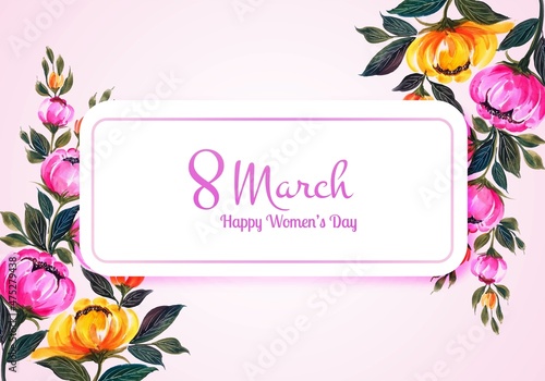 Beautiful women's day card flower background