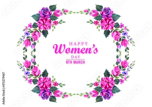 Happy womens day beautiful flower card background